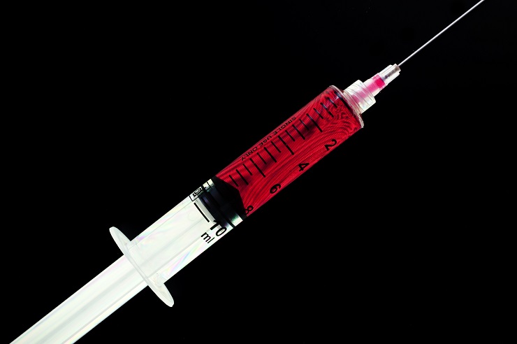 Close up of injection syringes
